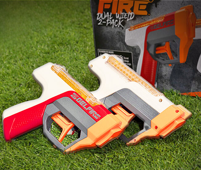 Nerf Pro Gelfire Dual Wield Pack, 2 Blasters, 5000 Gelfire Rounds, 2x 100  Round Integrated Hoppers, 2 Eyewear