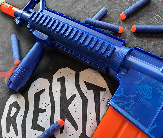 REKT OpFour CO2 Powered RED Foam Dart Rifle